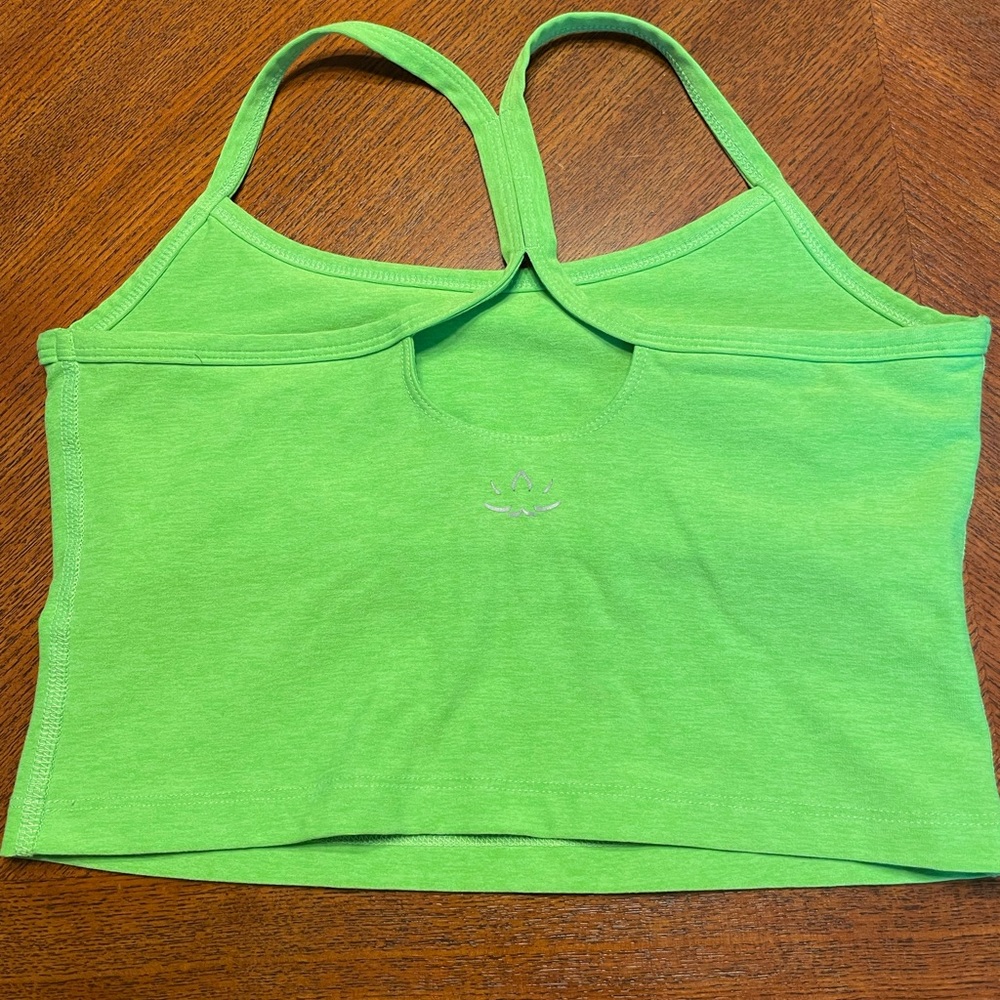 Spacedye Racerback Slim Cropped Tank, Neon green, Size SMALL